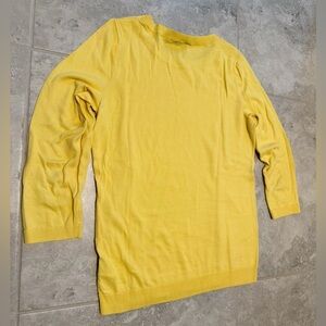 Talbots Petites Yellow Knit Sweater with Gold Shoulder Buttons | SP